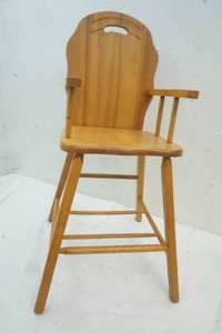 lot 108 image: Wooden Childs High Chair