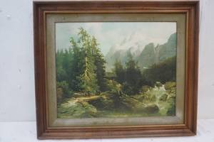 lot 139 image: Framed Picture of Mountain Landscape