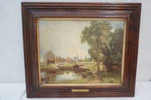 lot 145 image: Constable Painting of Pond Scene