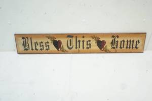 lot 158 image: Wooden Plaque  Bless This House