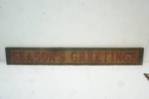 lot 159 image: Wooden Plaque  Season Greetings