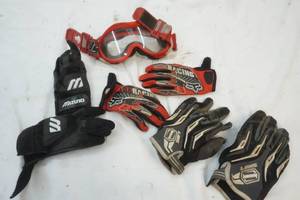 lot 174 image: 3 Pairs Racing Gloves & Goggles