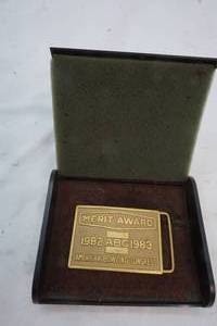lot 244 image: Vintage Belt Buckle Merit Award 1982 ABC 1983