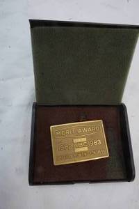 lot 245 image: Vintage Belt Buckle Merit Award 1982 ABC 1983