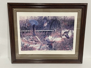 Framed Wildlife Print  Old Hayrake Covey by Donald Blakney