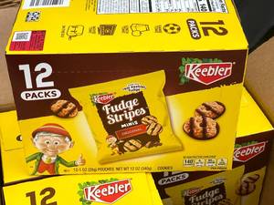 lot 64 image: Keebler Fudge stripe cookies 4 Boxes Best By 10212023