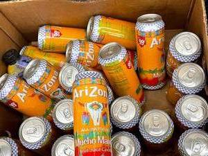lot 140 image: 24 Cans Arizona Mucho Mango Best By 09062025