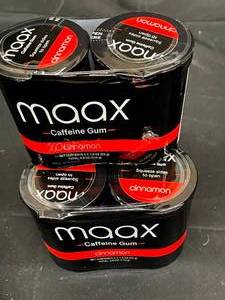 lot 227 image: Maxx Caffeine Gum Cinnamon 3 doubles Best By 05012025