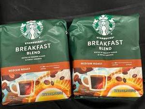 lot 232 image: Starbucks Breakfast Blend 2 large bags Best By 10112023
