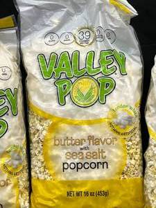 lot 254 image: Huge 16oz bags of butter sea salt popcorn with coconut oil Best By 10062023