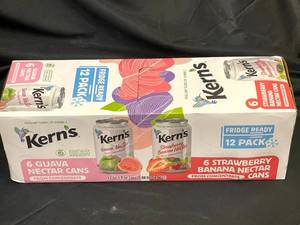 lot 300 image: 6 Guava 6 strawberry banana cans Kerns Best By 09132023