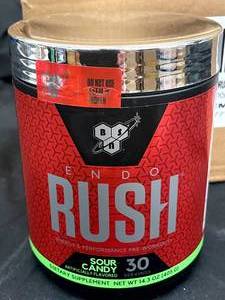 lot 110 image: Pre Workout Energy supplement Sour Candy 6 tubs 14.3oz Best By 102023