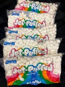 lot 258 image: Jet Puffed Mini Marshmallows 5 bags 10oz each Best By 02062024