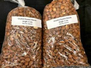 lot 275 image: Unsalted Roasted Almonds 2 bags 4 lbs Best By 04302024