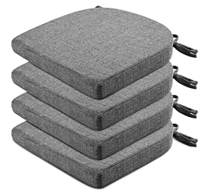 lot 227 image: Chair Cushions for Dining Chairs 4 Pack 16 X 16 X 2, Dark Gray
