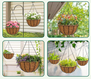 lot 229 image: LOT of 4, 10 Durable Metal Hanging Baskets for Plants