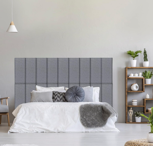 lot 231 image: Upholstered Wall Mounted Headboard, 4 Individual Beige Headboard Panels for Wall (L-23.7 x W-9.9)