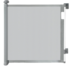 lot 235 image: Extra Wide Retractable Baby Gate, 33 Tall, Extends up to 63 Wide, (Gray)
