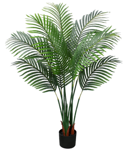 lot 426 image: Artificial Tropical Palm Plant Artificial Tree with Plastic Pot , Set of 2