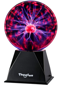 lot 158 image: Theefun Plasma Ball 6 Inch Plasma Globe Touch & Sound Sensitive Plasma Ball Lamp Electric