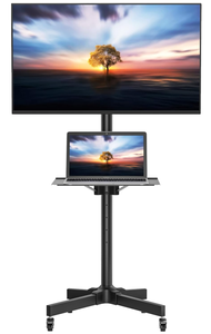 lot 171 image: BONTEC Tilt Rolling TV Stand, Mobile TV Stand with Locking Wheels for 23-60 Inch