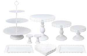 lot 203 image: SCIEO Cake Stands Set of 9 White
