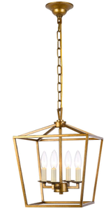 lot 204 image: 4-Light Lantern Chandelier Ceiling Light Fixture