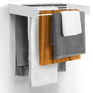 lot 254 image: Laundry Drying Rack, 40 Inch Wall Mounted, Retractable Clothes Drying Rack