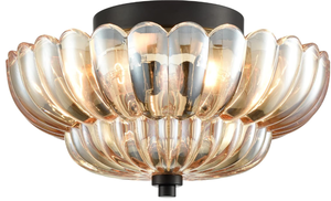 lot 297 image: HYDELITE Modern Black Flush Mount Ceiling Light 3-Light
