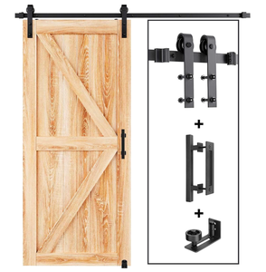 lot 344 image: EaseLife Sliding Barn Door Track and Handle Hardware Kit