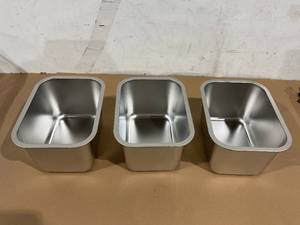 lot 126 image: Breading Trays Set of 3 Large Stainless Steel