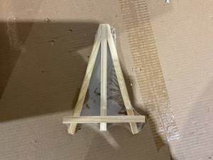 lot 193 image: LOT OF 26 9 Inch Wood Easels, Easel Stand for Painting Canvases
