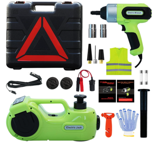 lot 26 image: Electric Car Jack Kit 5 Ton 12V Hydraulic Jack with Electric Impact Wrench and Tire Inflator