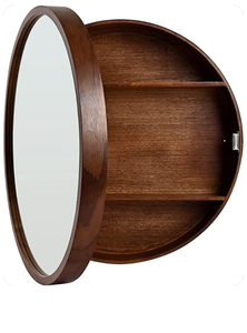 lot 27 image: SDK Round Bathroom Mirror Cabinet