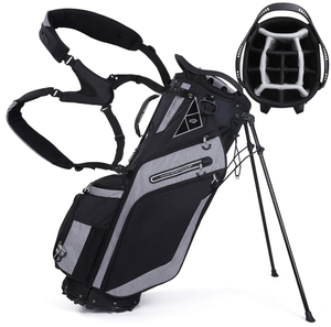 lot 28 image: Golf Stand Bag 14 Way Top Dividers Ergonomic with Stand 8 Pockets, Dual Strap, Rain Hood