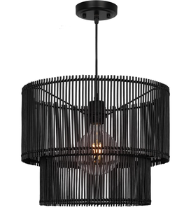 lot 85 image: Woven Rattan Pendant Lamp