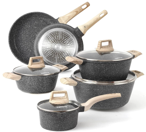 lot 98 image: Carote Nonstick Granite Cookware Sets 10 Pcs Stone Cookware Set