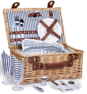 lot 459 image: Wicker Picnic Basket Set for 2 Persons Large Willow Hamper