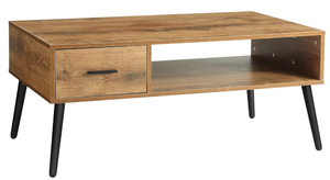 lot 468 image: HAIOOU Coffee Table, Mid Century Modern Style Cocktail Table TV Stand with Drawer