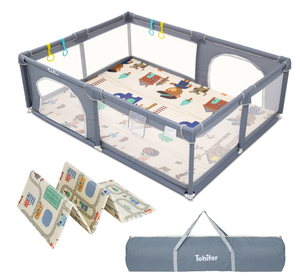 lot 475 image: Baby Playpen with Mat, Large Baby Play Yard for Toddler