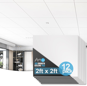 lot 478 image: LOT OF 12 Art3d Smooth Drop Ceiling Tile
