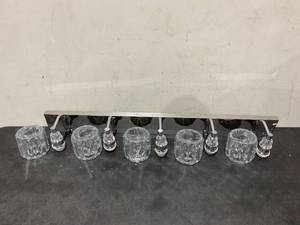 lot 38 image: Ralbay Black Crystal Vanity Light Fixtures 4 Light Crystal Bathroom Vanity Lights
