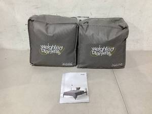 lot 573 image: Lot Of 2 Blue YNM Bamboo Weighted Blanket