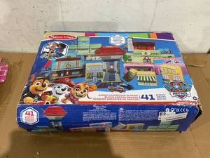 lot 491 image: 37pcs Melissa & Doug Paw Patrol Jumbo Cardboard Blocks
