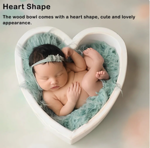 lot 575 image: Heart Shaped Wooden Basin Newborn Photography Prop