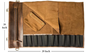 lot 601 image: Leather Knife Roll Storage Bag