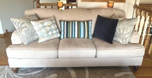 lot 2 image: Wonderful 83 Kate Sofa in Kensington Bisque ($899 Original Purchase Price)
