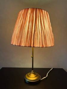 lot 54 image: 23 Side Table Lamp with Pink Shade in Excellent Condition