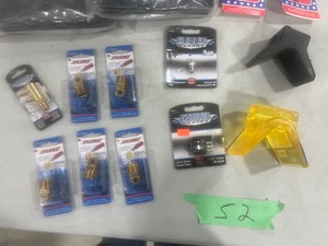 BOAT ACCESSORIES, 2 BATTERY TRAYS, 2 FUEL BALLS, & BILGE PLUGS