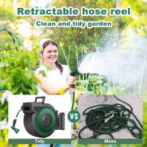 lot 2 image: Veclory Retractable Garden Hose Reel